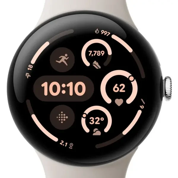 Смарт-годинник Google Pixel Watch 3 41mm Wi-Fi Polished Silver Aluminum Case/Porcelain Active Band 2