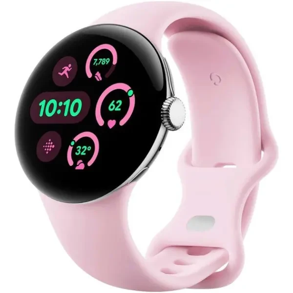 Смарт-годинник Google Pixel Watch 3 41mm Wi-Fi Polished Silver Aluminum Case/Rose Quartz Active Band