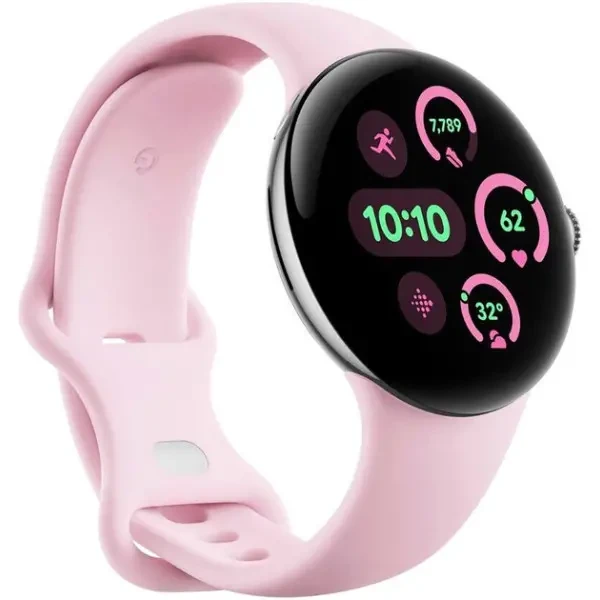 Смарт-годинник Google Pixel Watch 3 41mm Wi-Fi Polished Silver Aluminum Case/Rose Quartz Active Band 3