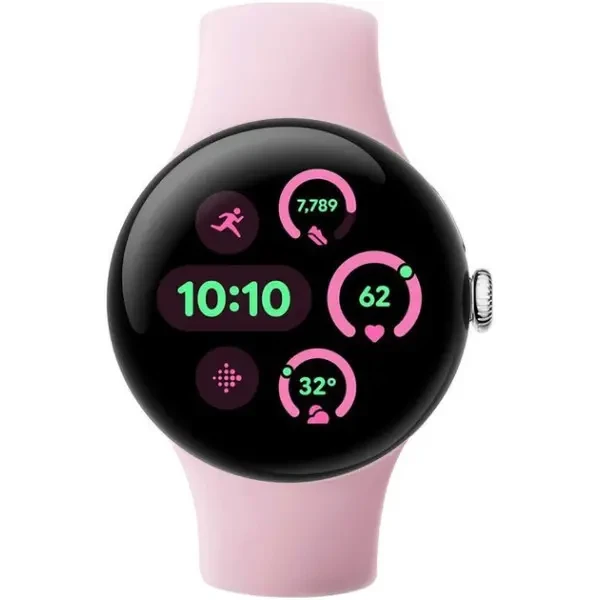 Смарт-годинник Google Pixel Watch 3 41mm Wi-Fi Polished Silver Aluminum Case/Rose Quartz Active Band 2