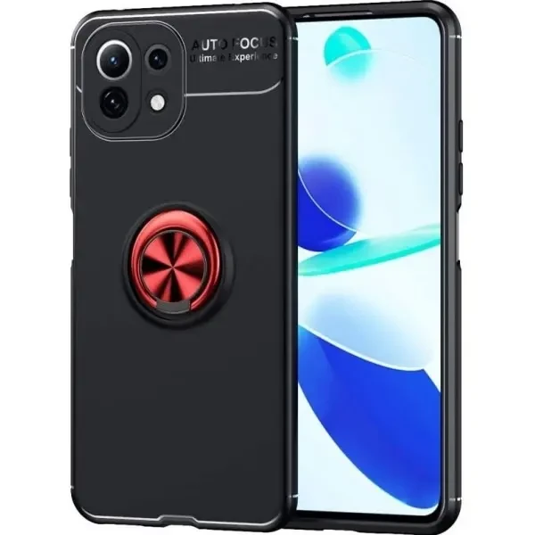 Чохол Deen ColorRing для Xiaomi Mi 11 Lite/11 Lite 5G Black/Red