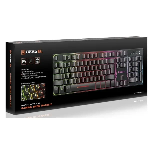 Клавіатура Real-EL Gaming 8700 USB Black (EL123100015) 8