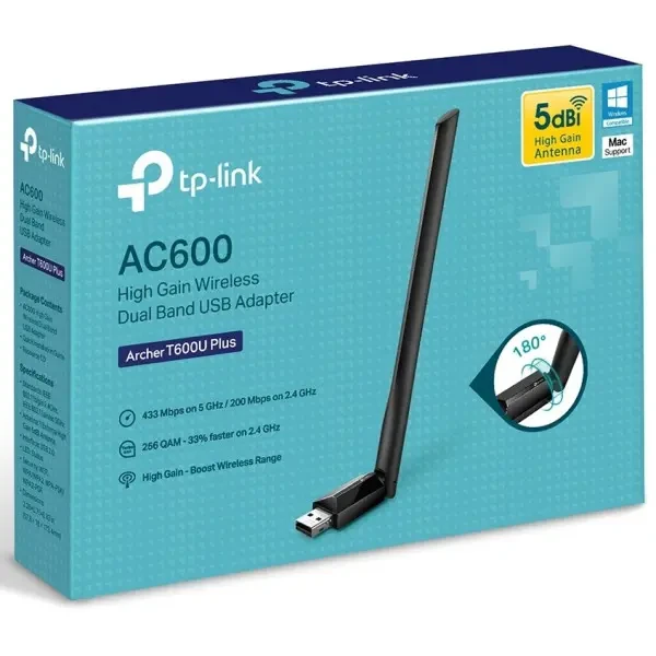 Wi-fi адаптер TP-Link Archer T600U Plus 2