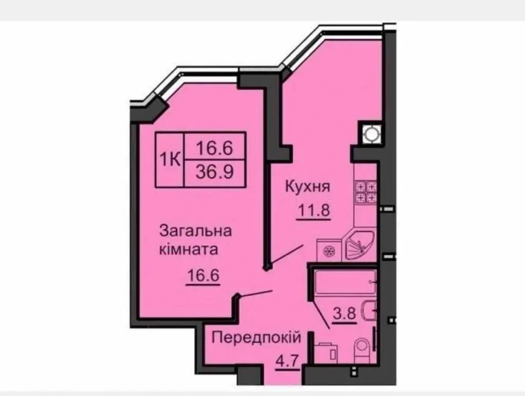 1-к квартира Бучанський, Софіївська Борщагівка, Щаслива 67 2