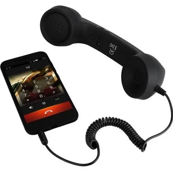 DM Ретро трубка High Quality Classic 3.5mm Mic Black