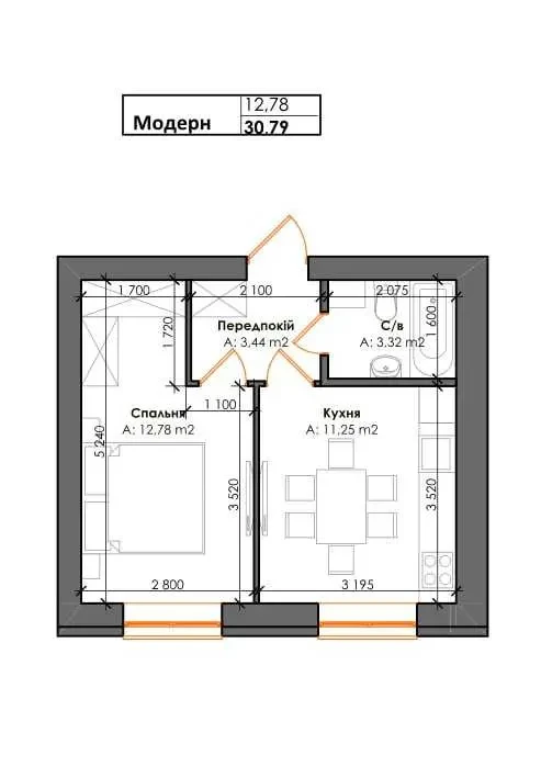 1-к квартира Фастівський, Гатне, Інститутська 5 2