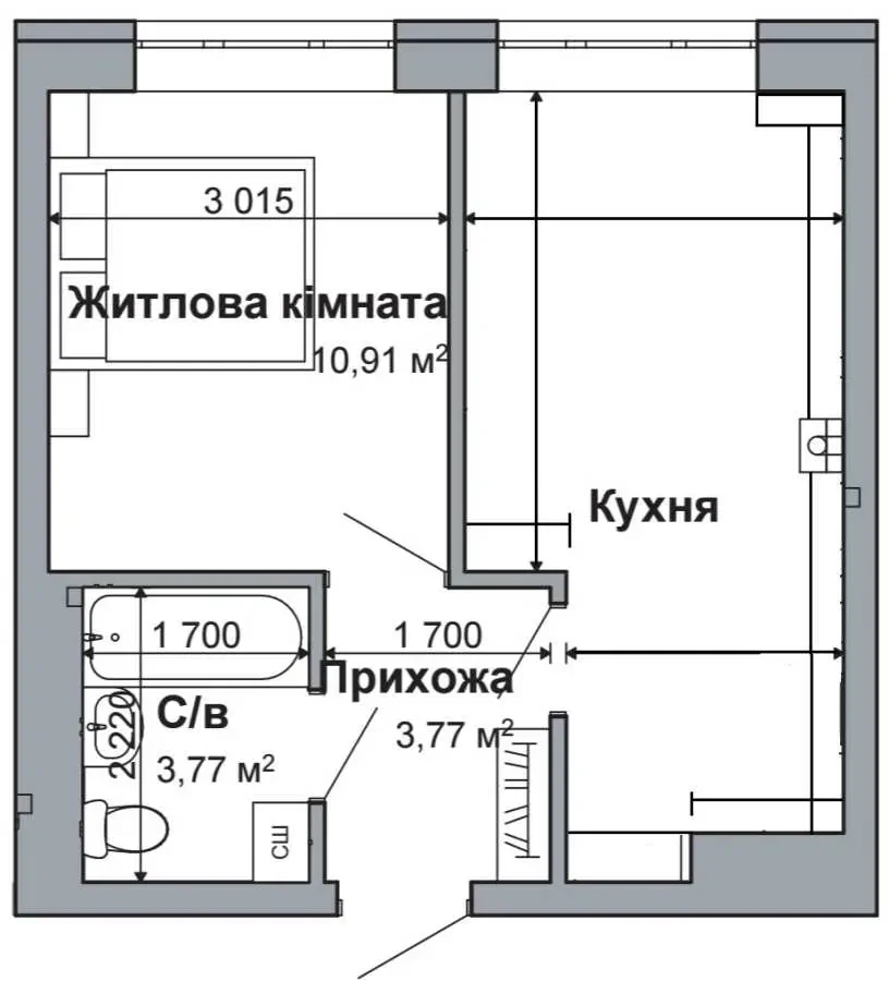1-к квартира Фастівський, Гатне, Святопетрівського 34 3