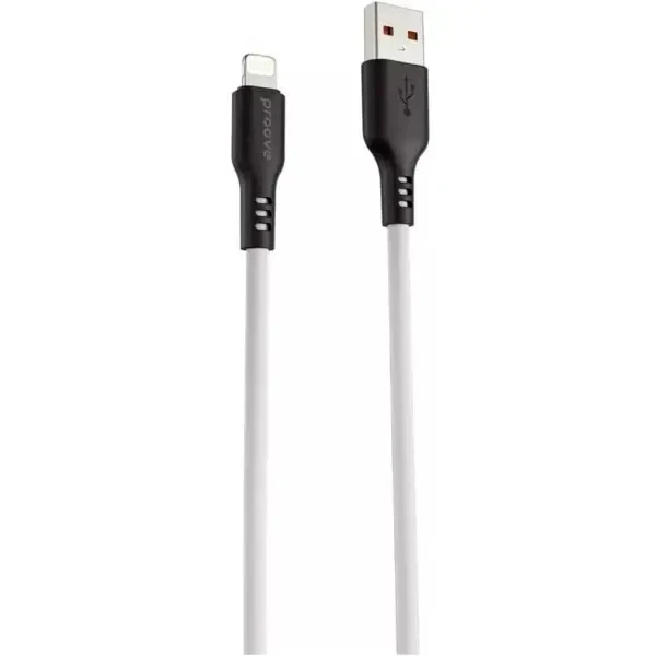 Кабель Proove Rebirth USB to Lightning 2.4A 1m Black-White (CCRE60001102)