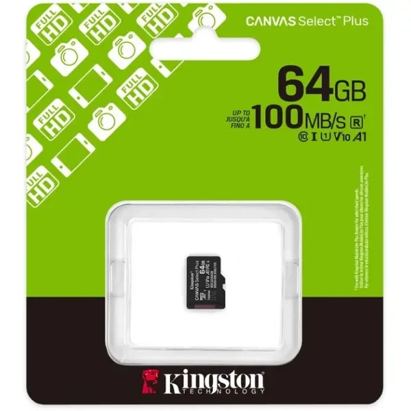 Карта пам'яті Kingston Canvas Select Plus microSDHC 64GB UHS-I R100MB/s (SDCS3/64GBSP) 2