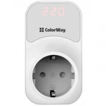 Реле напруги ColorWay (16A/3680W) 150V-210V/230V-280V DS1 White (CW-VR16-01D)