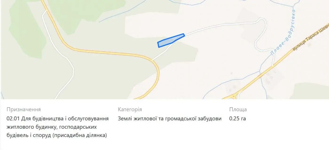 ділянка під житлову забудову Сколівський, Плав`я, село Хітар, вул. Ш.. 13