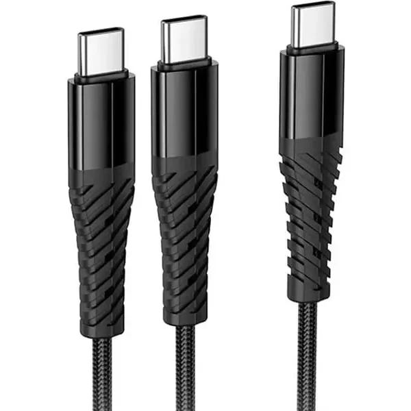 Кабель Hoco X123 2-in-1 Type-C to 2 Type-C 2.4A 1.2m Black 2