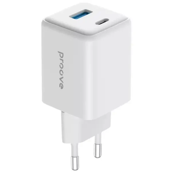 Мережевий зарядний пристрій Proove Pocket GaN Plus 45W (Type-C + USB) White (WCPG45110002)