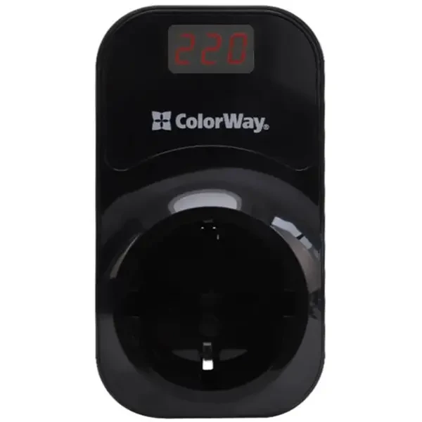 Реле напруги ColorWay (16A/3680W) 150V-210V/230V-280V DS1 Black (CW-VR16-04D) 2