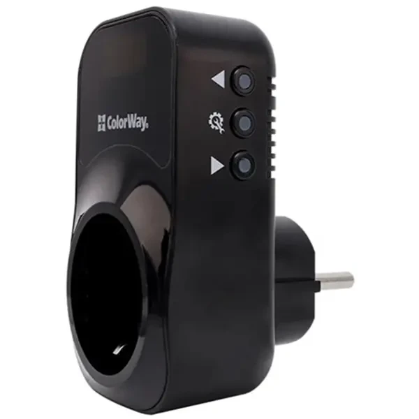 Реле напруги ColorWay (16A/3680W) 150V-210V/230V-280V DS1 Black (CW-VR16-04D)
