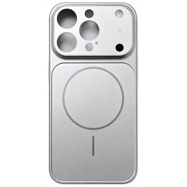 DM Чохол AG Glass Case With MagSafe для iPhone 15 Pro Max Silver