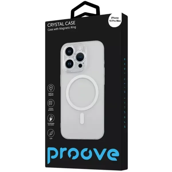 Чохол Proove Crystal Case with Magnetic Ring для iPhone 15 Pro Max Black (PCCCIP15PM02) 2