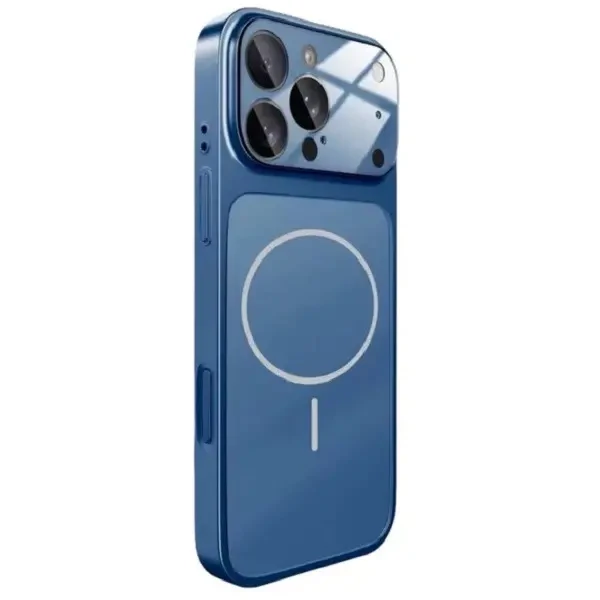 DM Чохол AG Glass Case With MagSafe для iPhone 15 Pro Blue