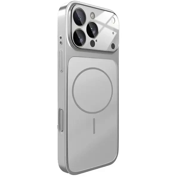 DM Чохол AG Glass Case With MagSafe для iPhone 15 Pro Silver