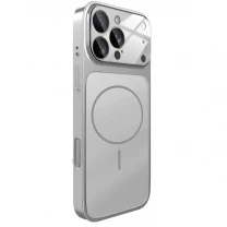 DM Чохол AG Glass Case With MagSafe для iPhone 15 Pro Silver