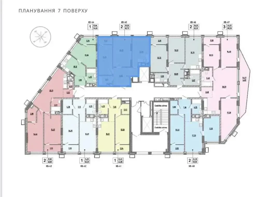 Продаж 2 кімн. квартра 61 м 7/16ц вул. Величковського 61000$ 5