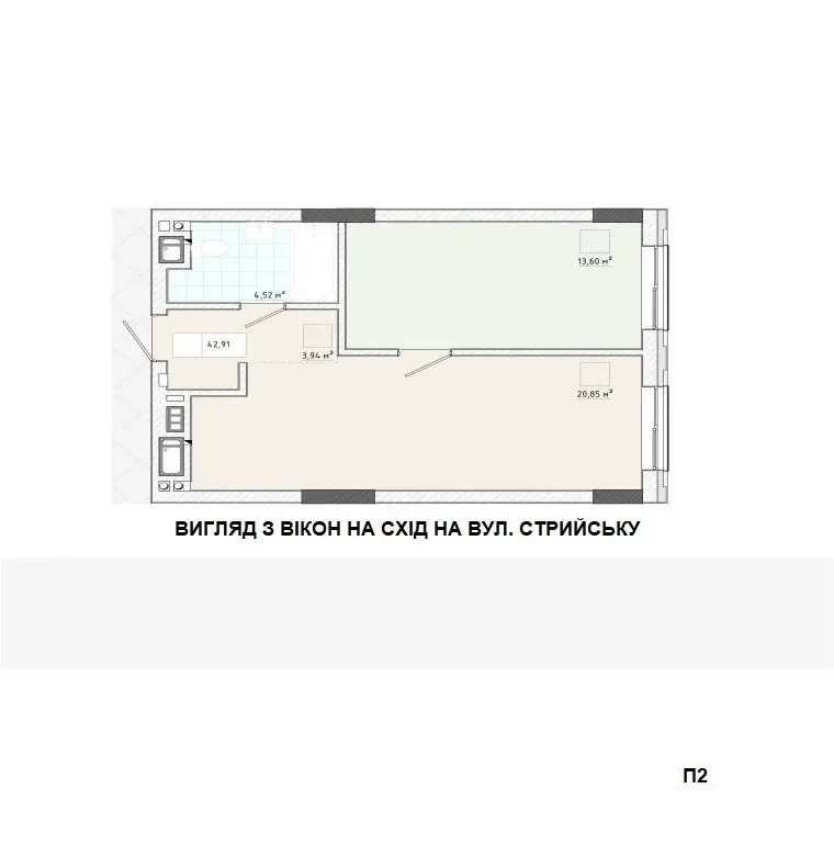 Продаж 1-кімн 43м² Здача 4 кв 2026р 2/10ц вул Сокільницька 34999$ 2