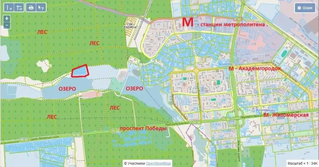 ділянка під житлову забудову Київ, Святошинський, Обухівська 9