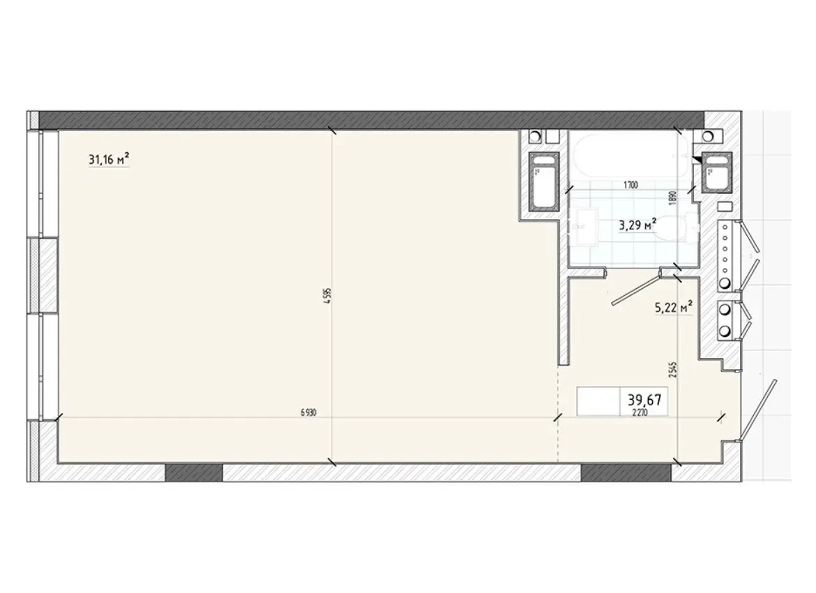 Продаж 1-кім студія 40м² Здача 4 квартал 2026р вул Трускавецька 32000$ 3