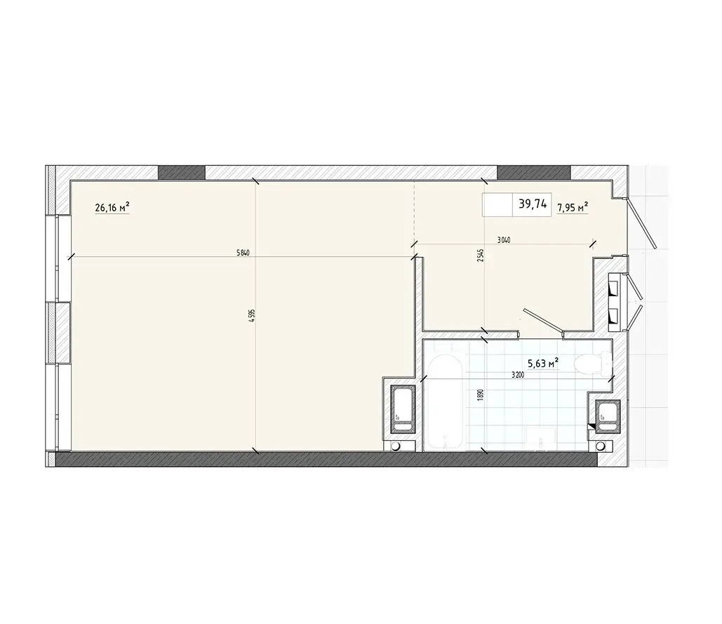 Продаж 1-кім студія 40м² Здача 4 кв 26р 4/12ц вул Трускавецька 32000$ 2