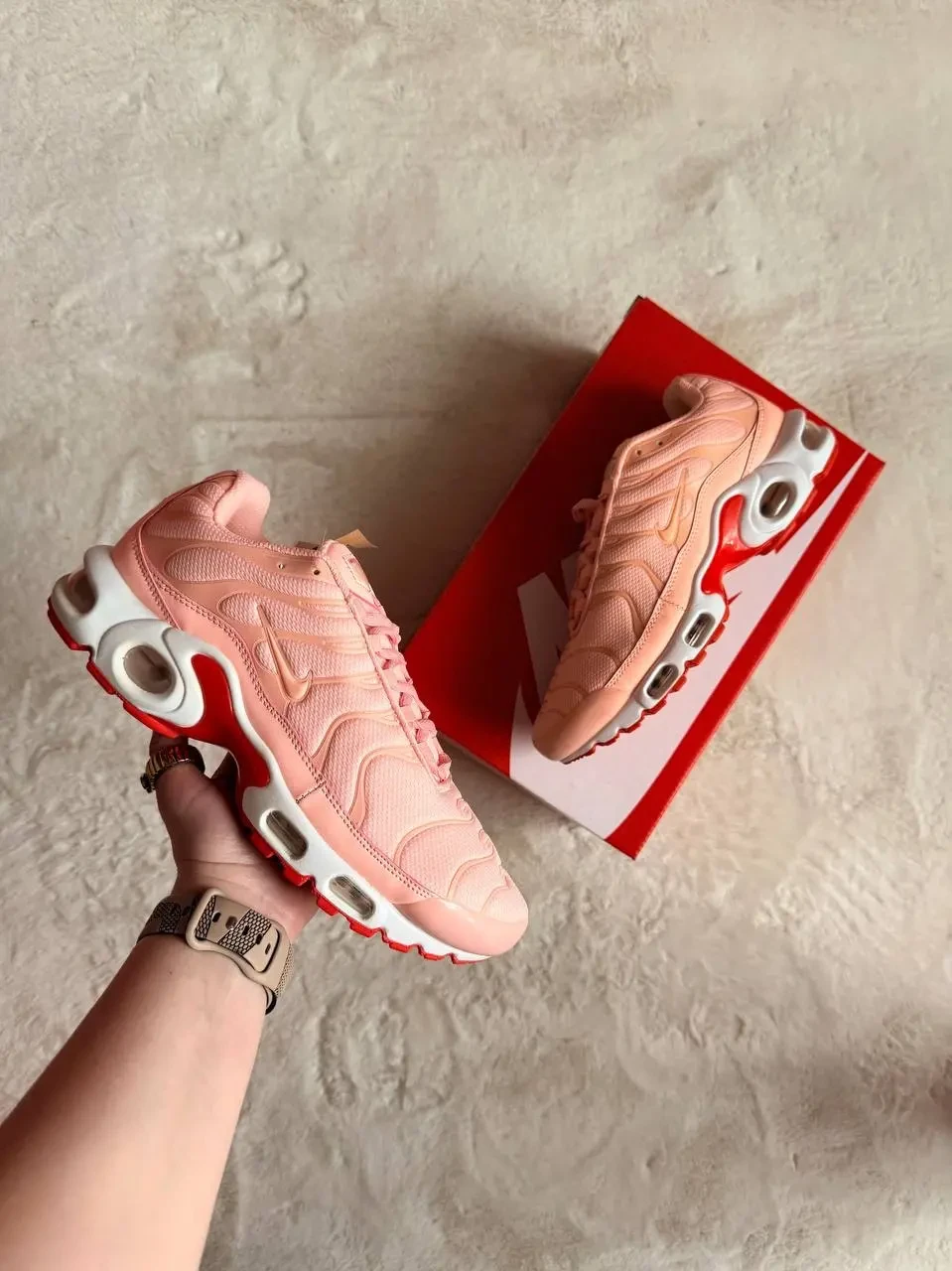 Кроссовки Женские Nike Air Max Tn Premium Rose & White Арт 216 (Найк Аир Макс ТН Премиум, унисекс) 3