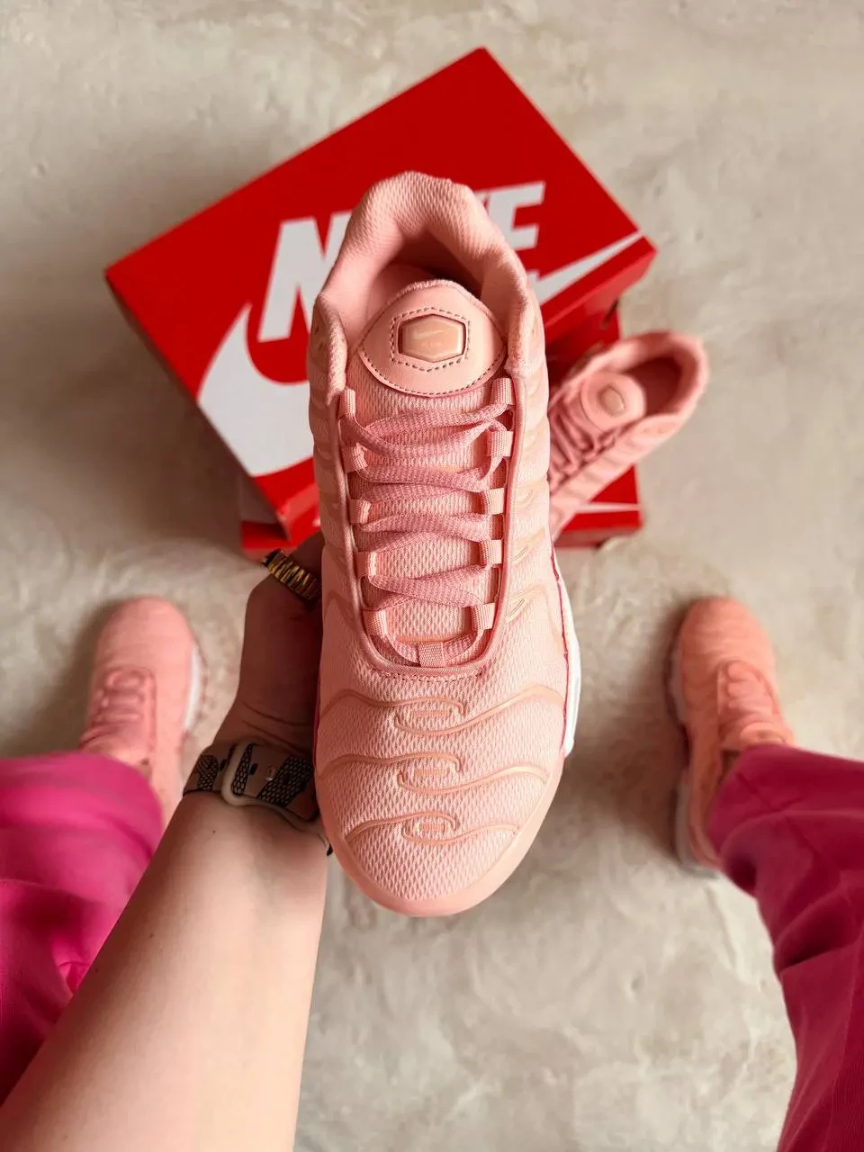 Кроссовки Женские Nike Air Max Tn Premium Rose & White Арт 216 (Найк Аир Макс ТН Премиум, унисекс) 4