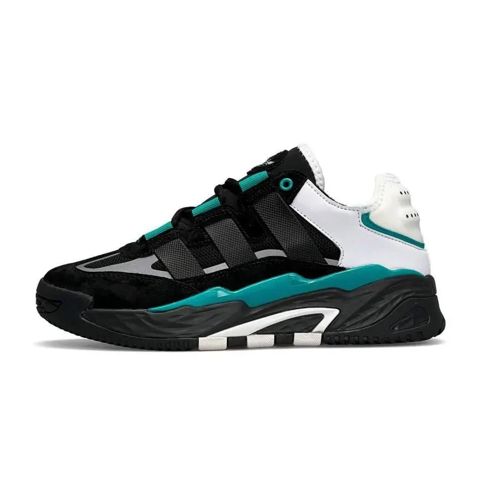 Кросівки Жіночі Adidas Niteball Black & White & Green Арт 174 (Найк Найтбол, Унісекс) 39
