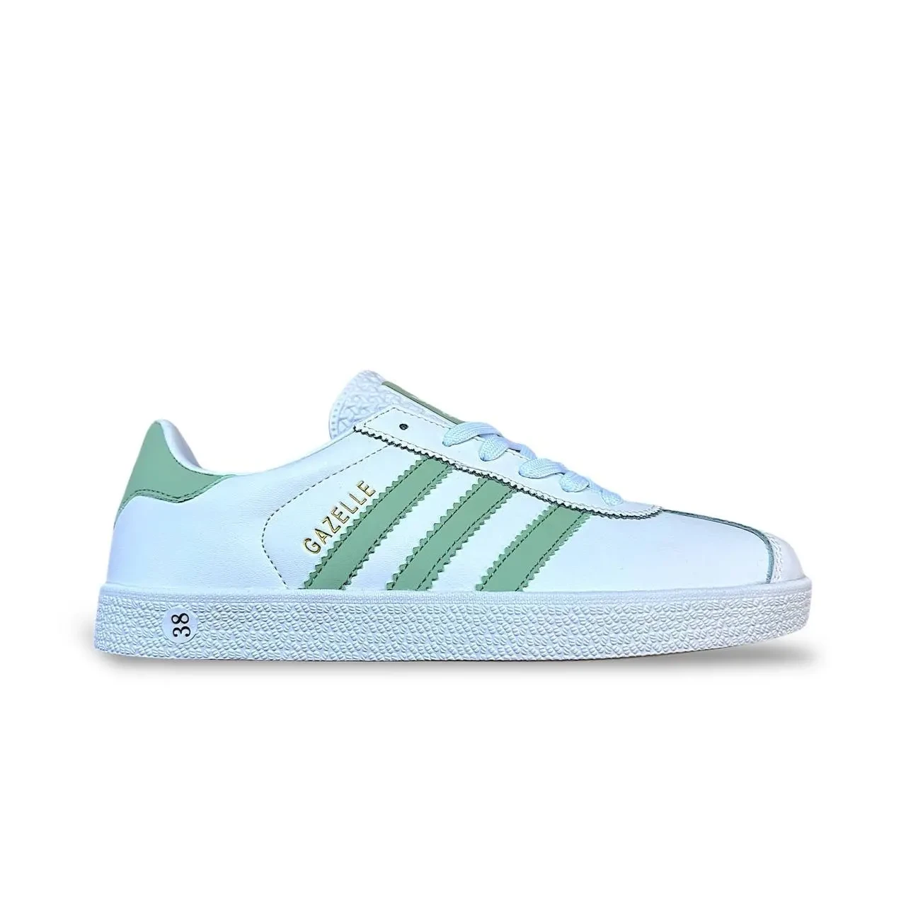 Кросівки Жіночі Adidas Gazelle White Green Арт 181 (Адідас Газель) 3