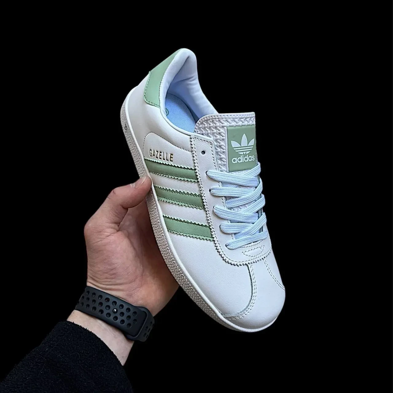 Кросівки Жіночі Adidas Gazelle White Green Арт 181 (Адідас Газель) 5