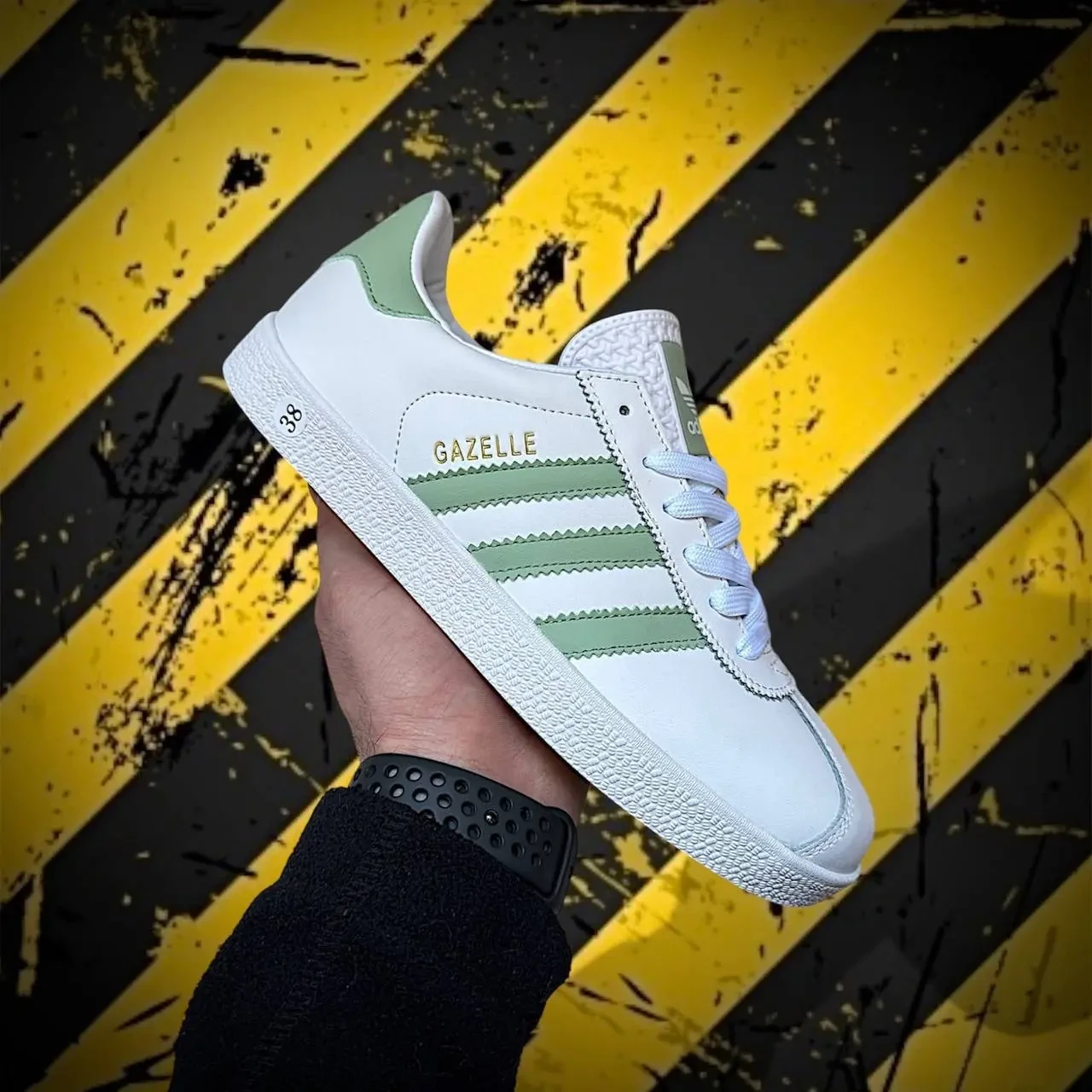 Кросівки Жіночі Adidas Gazelle White Green Арт 181 (Адідас Газель) 4