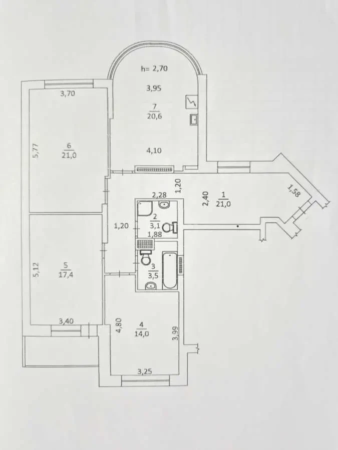 3-к квартира Київ, Голосіївський, Саперно-Слобідська 10 22