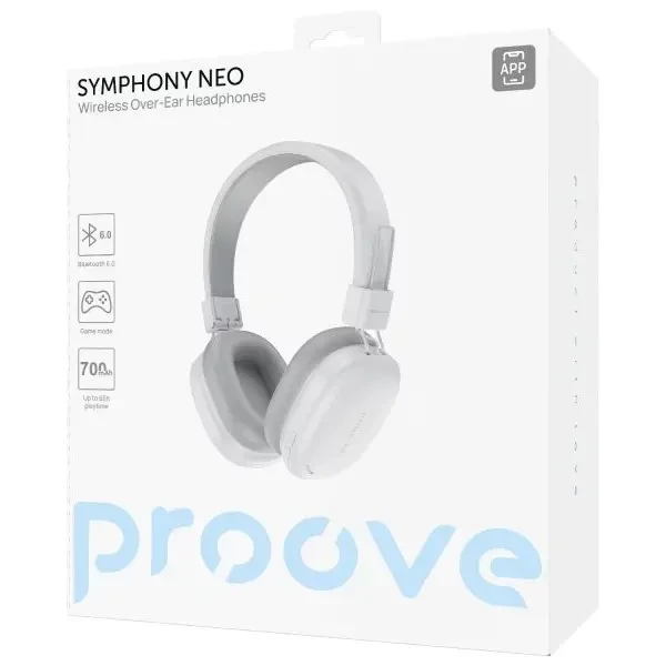 Bluetooth-гарнітура Proove Symphony Neo (APP) White/Gray (HPSN0001AP31) 2