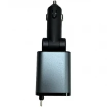 Автомобільний зарядний пристрій DM PT-47 USB+2xType-C 50W Black