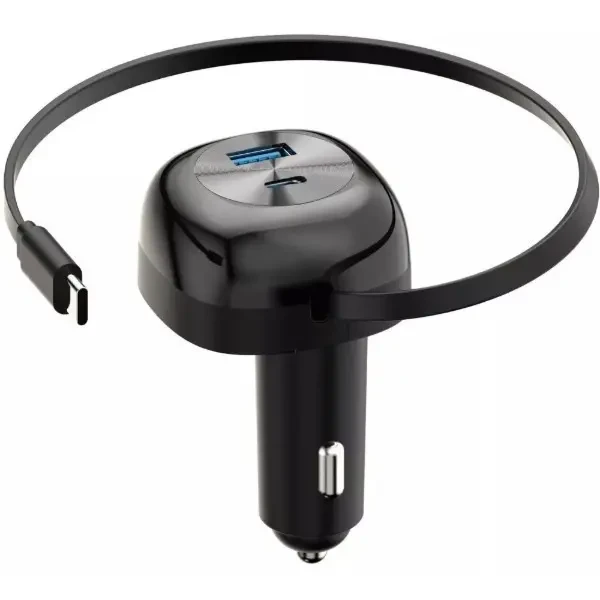 Автомобільний зарядний пристрій Proove Pulsar 65W (Type-C + USB) + Retractable Type-C Cable Black (CCPR65110001)