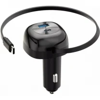 Автомобільний зарядний пристрій Proove Pulsar 65W (Type-C + USB) + Retractable Type-C Cable Black (CCPR65110001)