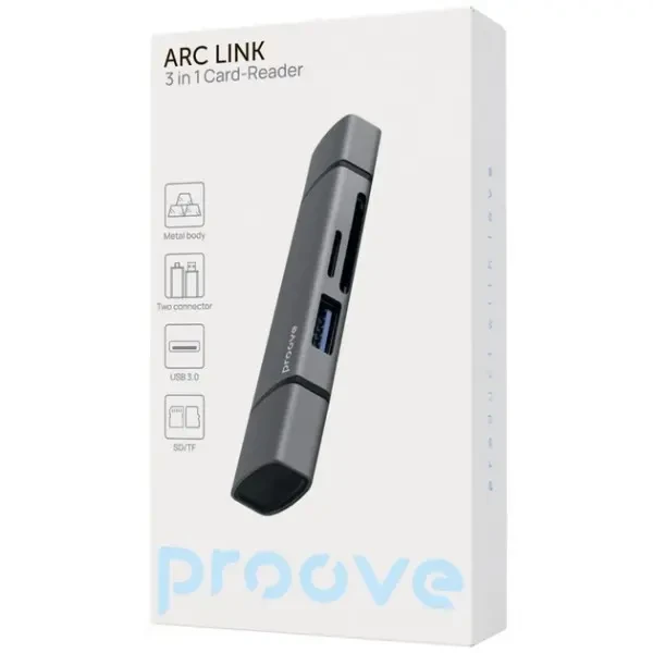 ArmorStandart Кардрідер Proove Arc Link 3 in 1 (USB3.0+SD Card+MicroSD) Silver (HBAL00210014) 2