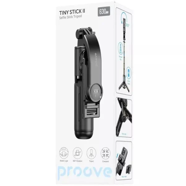 Трипод Proove Tiny Stick II Selfie Stick Tripod (630 mm) Black (MPTS20010001) 3