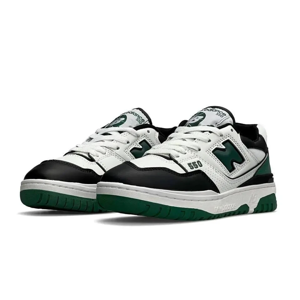Кроссовки Мужские New Balance 550 Black & White & Green Арт 160 (изнашня Беленс) 3