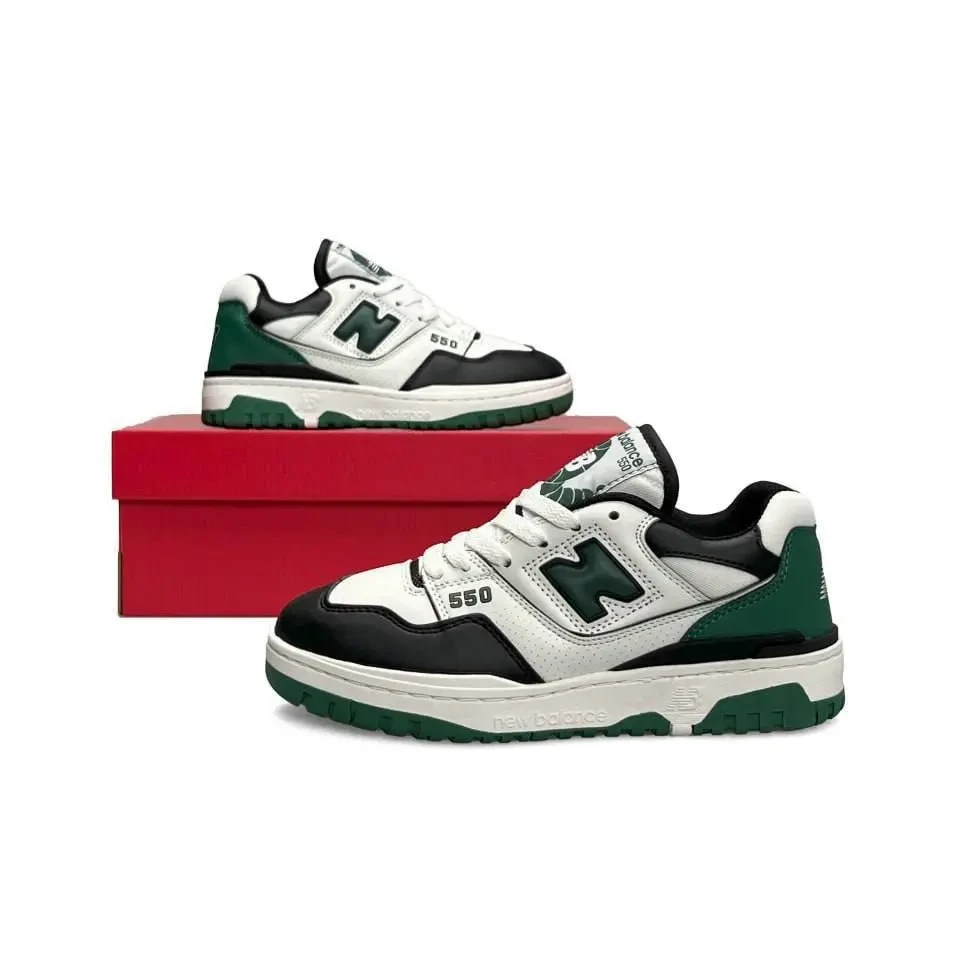 Кроссовки Мужские New Balance 550 Black & White & Green Арт 160 (изнашня Беленс) 6