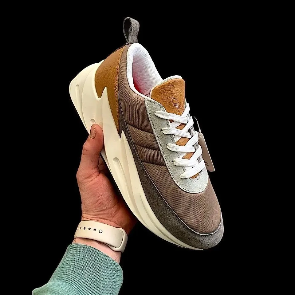 Кроссовки мужские Adidas Shark White & Gray & Brown Арт 166 (Адидас Шарк) 5