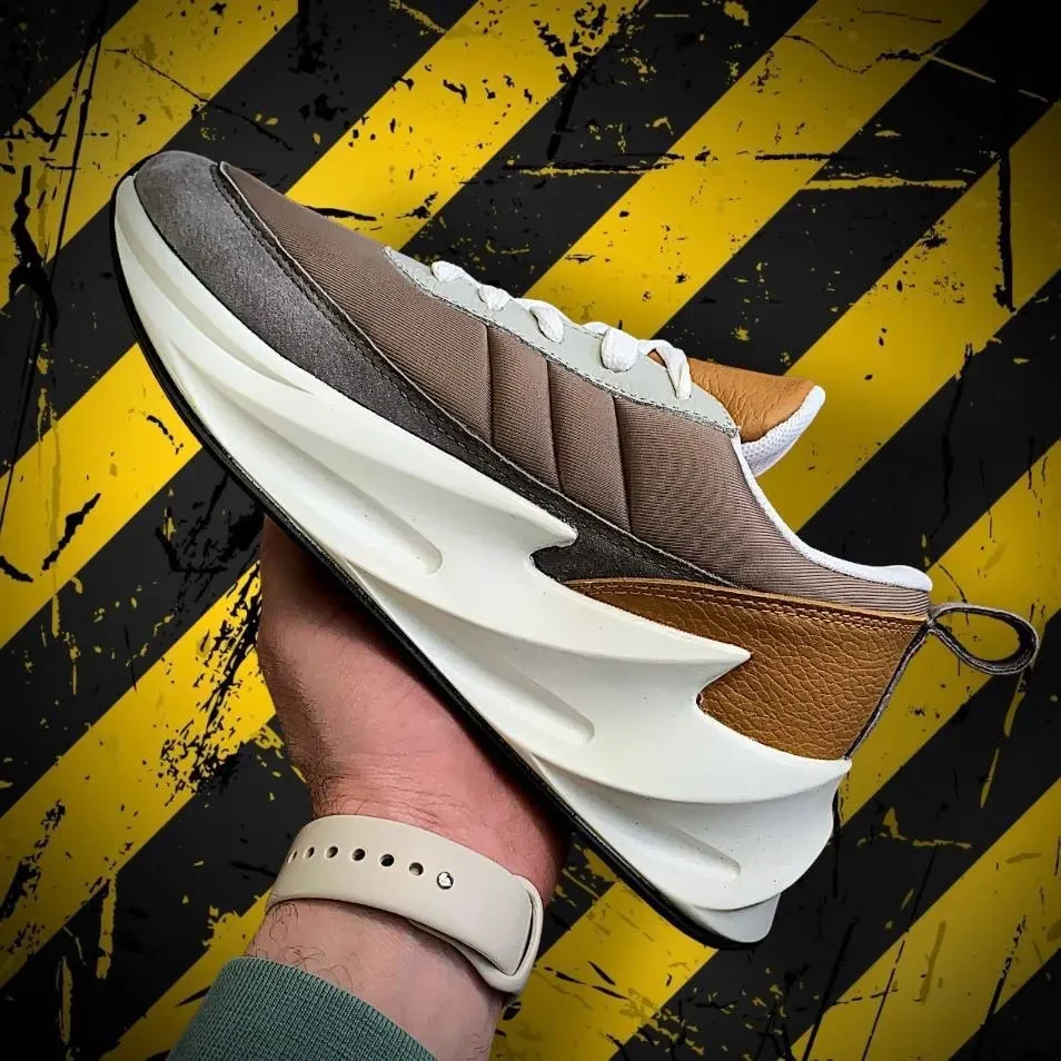 Кроссовки мужские Adidas Shark White & Gray & Brown Арт 166 (Адидас Шарк) 6