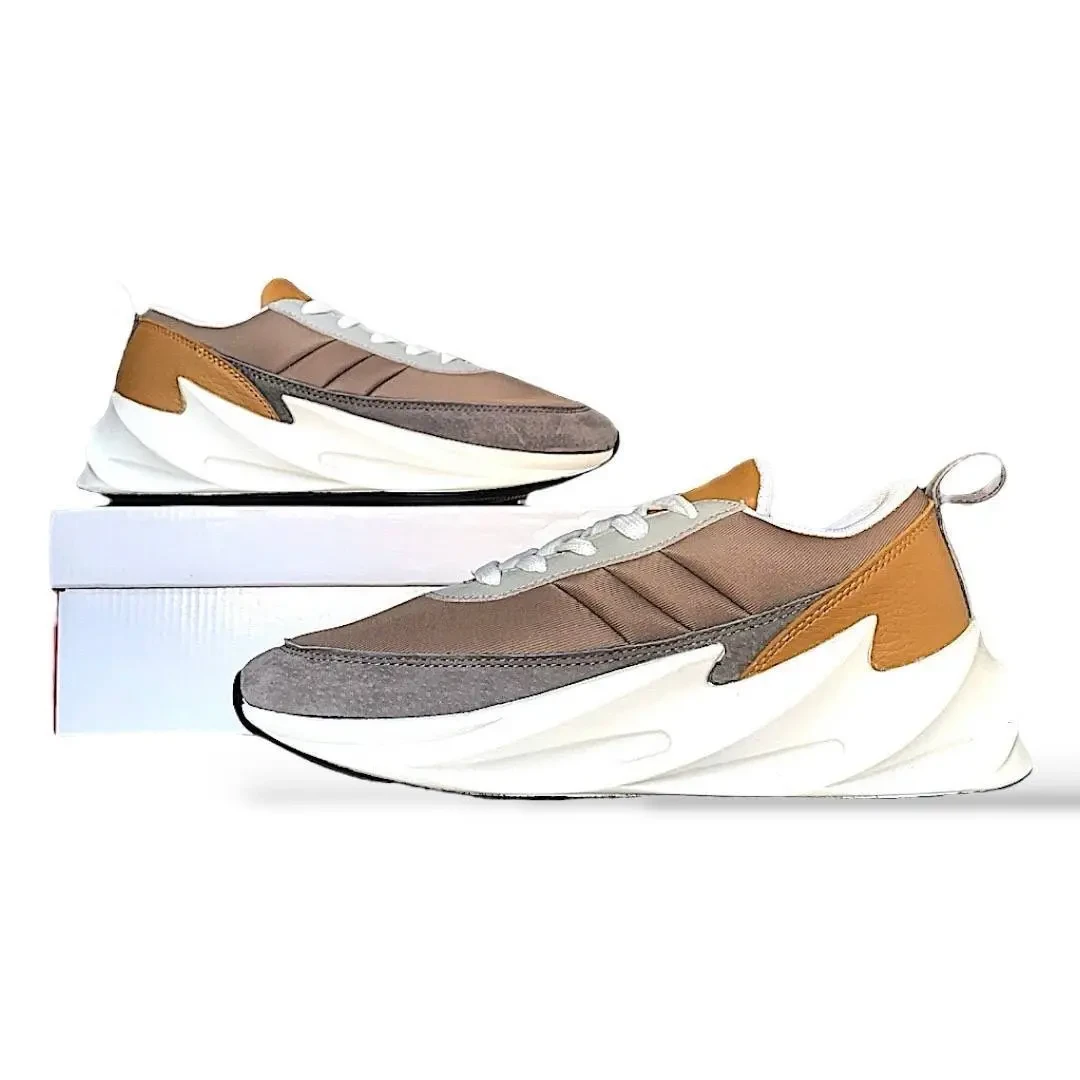 Кроссовки мужские Adidas Shark White & Gray & Brown Арт 166 (Адидас Шарк) 7