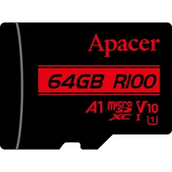 Карта пам'яті Apacer microSDXC 64GB UHS-I Class 10 + SD-адаптер (AP64GMCSX10UB-R) 2
