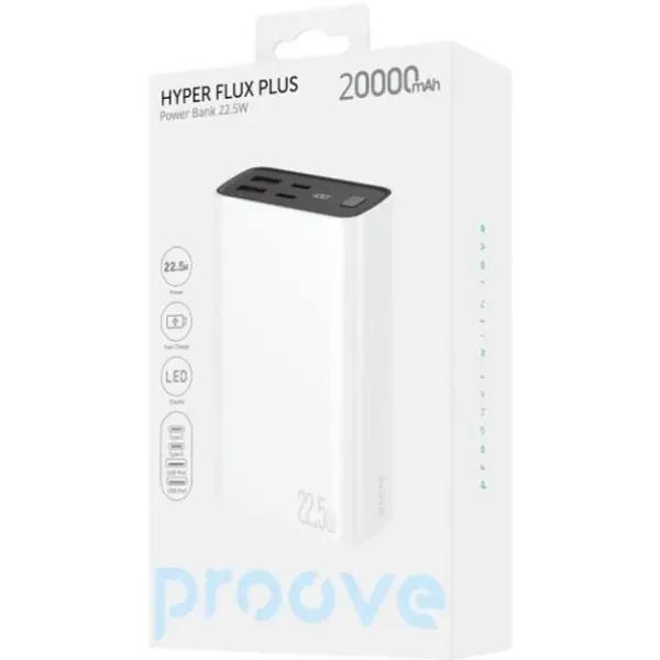 Power Bank Proove Hyper Flux Plus 22.5W 20000mAh White (PBF222120002) 2