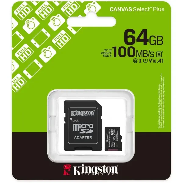 Карта пам'яті Kingston Canvas Select Plus microSDXC 64GB UHS-I R100MB/s + адаптер (SDCS3/64GB) 2